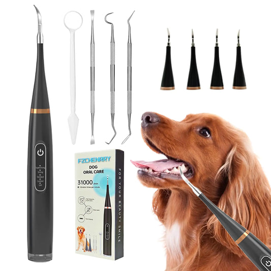 FZChenrry Dog Plaque Remover for Teeth Dog Teeth Cleaning Kit and 5 Modes Teeth Cleaner for Dogs and Cats